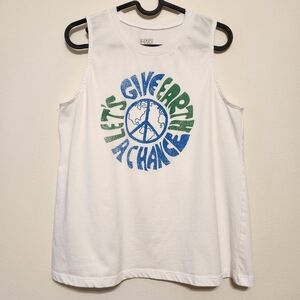 White "Let's Give Earth A Chance" Graphic Tee